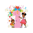 Gracie s Corner Gracie and Baby Sister First Birthday Edible Cake Topper Image ABPID57729 Discount