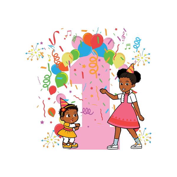 Gracie s Corner Gracie and Baby Sister First Birthday Edible Cake Topper Image ABPID57729 Discount