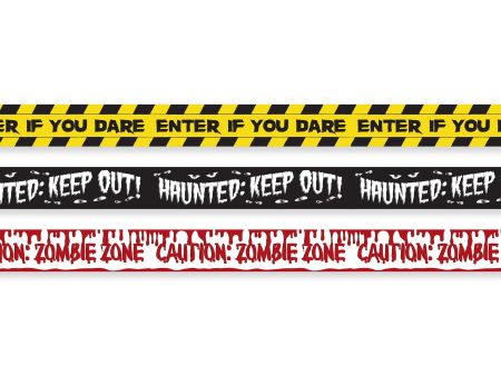 Halloween Fright Plastic Tape Banners on Sale