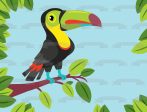 Toucan Illustration Edible Cake Topper Image ABPID57748 For Cheap