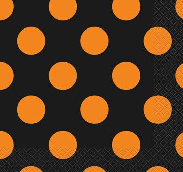 Orange & Black Dots Beverage Napkins, 16ct Hot on Sale