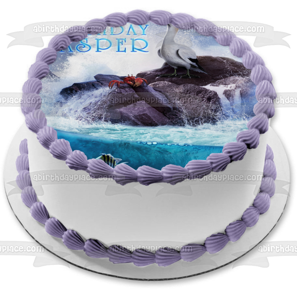 The Little Mermaid Sebastian Flounder Scuttle Poster Edible Cake Topper Image ABPID57739 Online