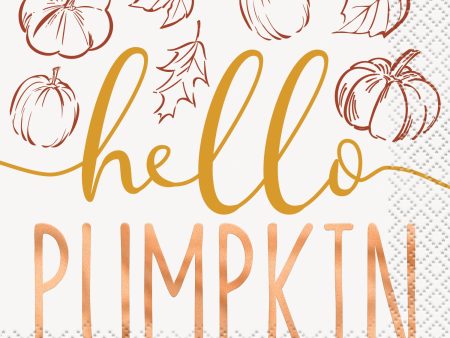 Chic Thanksgiving  Hello Pumpkin  Beverage Napkins, 16ct Online Sale