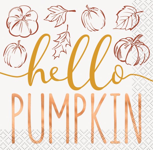 Chic Thanksgiving  Hello Pumpkin  Beverage Napkins, 16ct Online Sale