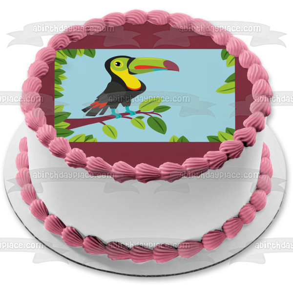 Toucan Illustration Edible Cake Topper Image ABPID57748 For Cheap