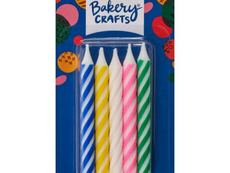 Candy Stripe Assortment Smooth & Spiral Candles For Discount