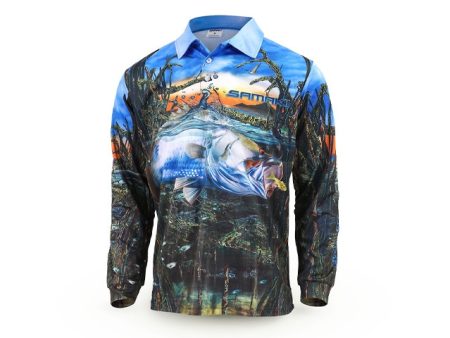 Samaki Saltwater Barra Fishing Jersey Youth on Sale