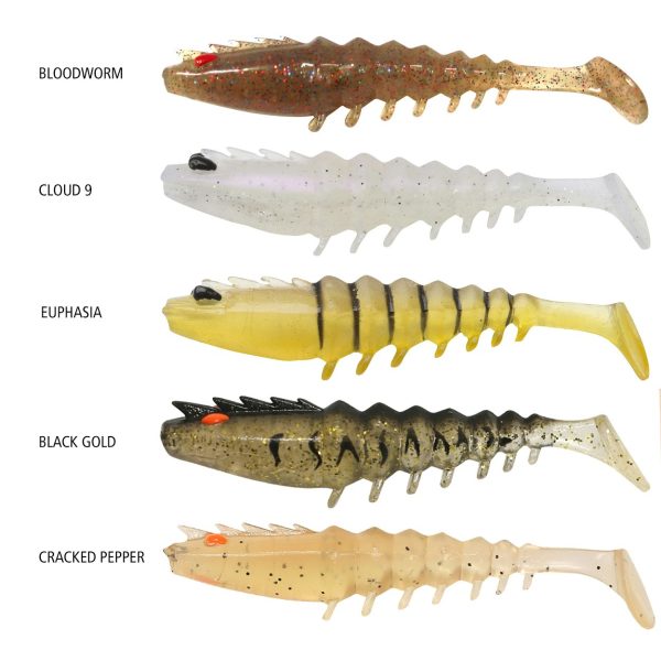 Shimano Squidgies Prawn Paddle Tail Soft Plastics Sale