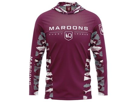 NRL QLD Maroons  Reef Runner  Hooded Fishing Shirt Fashion