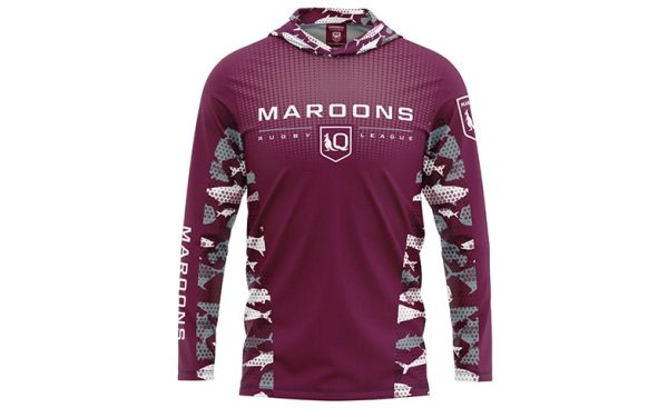 NRL QLD Maroons  Reef Runner  Hooded Fishing Shirt Fashion