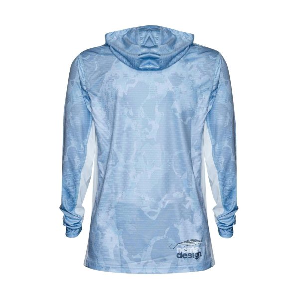 Tech Fishing Shirt Hooded - Camo Splice Blue For Discount