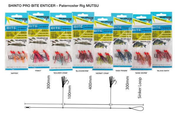 Shinto Pro Bite Enticer Paternoster Mutsu Rig 2pk For Sale