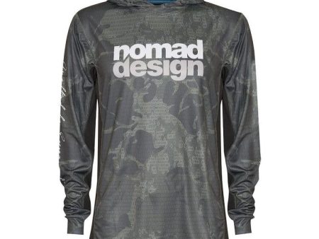 Nomad Tech Fishing Shirt Hooded - Khaki Camo Splice on Sale