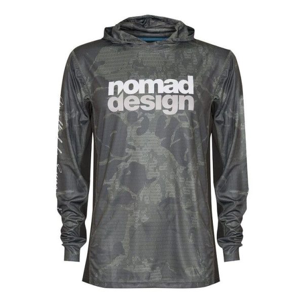 Nomad Tech Fishing Shirt Hooded - Khaki Camo Splice on Sale