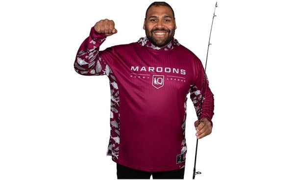 NRL QLD Maroons  Reef Runner  Hooded Fishing Shirt Fashion