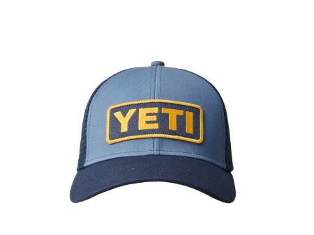 YETI Logo Badge Trucker Hat Navy Yellow Discount